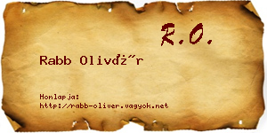 Rabb Olivér névjegykártya